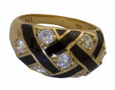 Black Enamel Weave Ring - TimeLine Gifts